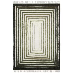 Tapis en laine verte et beige 200x300cm