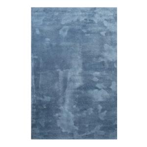 Tapis en microfibre doux et dense bleu guède 200x200