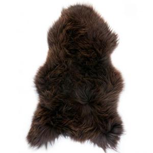 Tapis en peau de mouton marron 110 x 70 cm