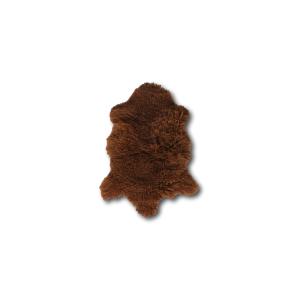 Tapis en peau de mouton tibétain curl chocolat 80x50
