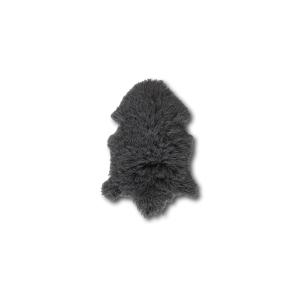 Tapis en peau de mouton tibétain curl gris foncé 80x50