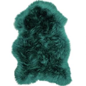 Tapis en peau de mouton vert bouteille 110 x 70 cm