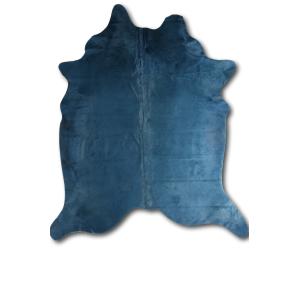 Tapis en peau de vache coloré blue 180x200