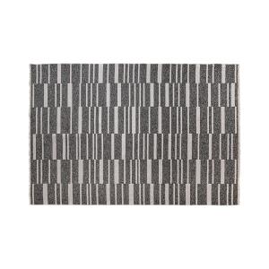 Tapis en polyester blanc et noir 300x200x1 cm