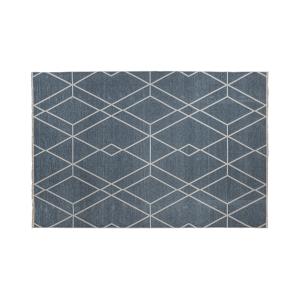 Tapis en polyester, bleu, 300x200x1 cm