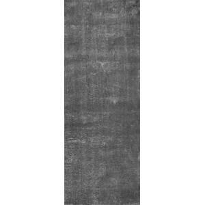 Tapis en polyester brillant motif uni gris 67x180