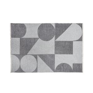 Tapis en polyester gris et beige, 230x160x1 cm