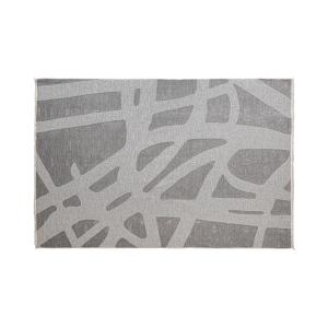 Tapis en polyester gris et beige, 300x200x1 cm