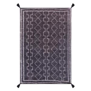 Tapis  en polyethylene charbon/ivoire 120 x 180