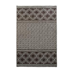 Tapis en polypropylène et coton motif croisillons brun 120x…