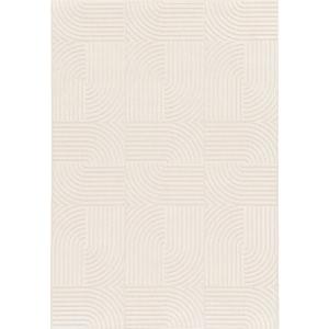 Tapis en relief géométrique moderne crème 160x230