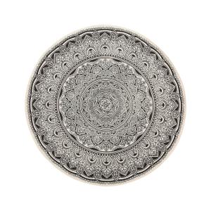 Tapis en tissu noir 120x120cm