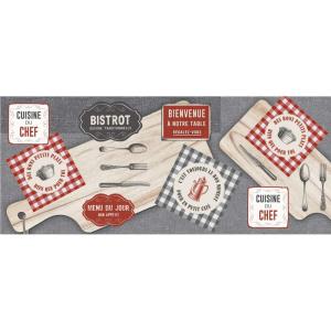 Tapis en velours imprimé gris 50 x 120 cm