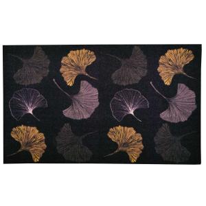 Tapis en velours imprimé noir 50 x 120 cm