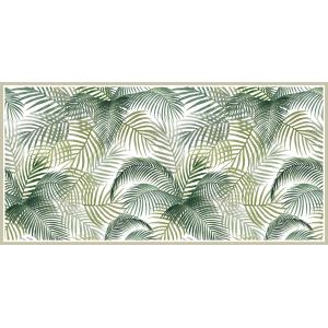 Tapis en vinyl aquarelle tropicale vert 48x98 cm