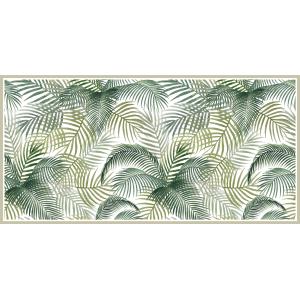 Tapis en vinyl aquarelle tropicale vert 50x100 cm