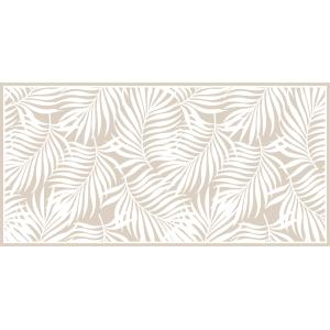 Tapis en vinyl feuilles tropicales écru 48x98 cm