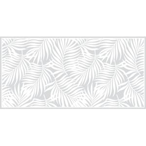 Tapis en vinyl feuilles tropicales gris 48x98 cm