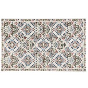 Tapis en vinyle blanc et multicolore motifs carreaux de cim…