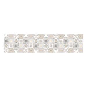 Tapis en vinyle carreaux vintage gris 48x198 cm