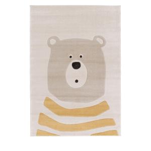 Tapis enfant à motif ours - 160 cm x 230 cm Jaune Polypropy…