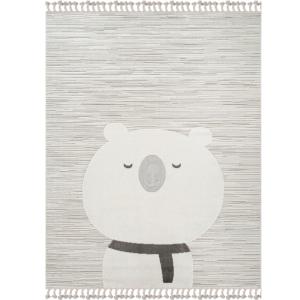Tapis enfant doux texturé ours blanc 160x230