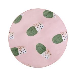 Tapis enfant en tissu rose 120x120cm