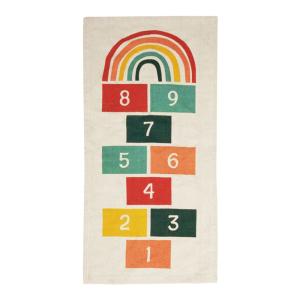 Tapis enfant lavable en coton marelle multicolore 60x120
