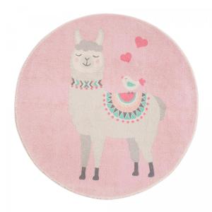 Tapis enfant rose 100x100 rond