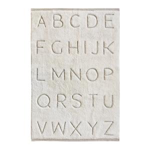 Tapis enfants lavable en coton motif alphabet relief nature…