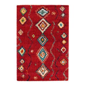 Tapis épais et confortable style ethnique rouge 120x170