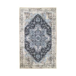 Tapis ethnique 160x230cm GIULIETTA tissu bleu 160x1x230cm