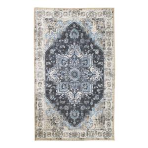 Tapis ethnique 200x300cm GIULIETTA tissu bleu 200x1x300cm