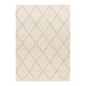 Tapis ethnique berbère en laine crème 120x170