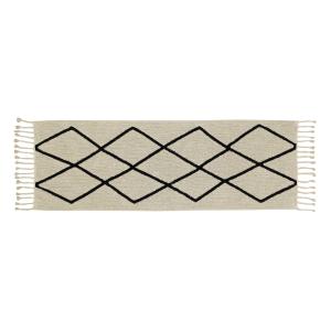 Tapis ethnique design en coton beige 80x230