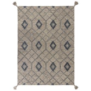 Tapis ethnique design en laine gris 120x170