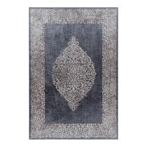 Tapis ethnique orientale en polyester noir 120x170