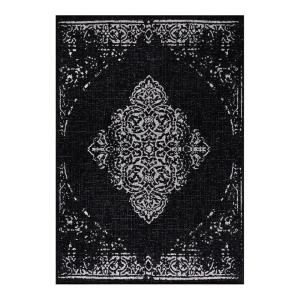 Tapis ethnique vintage en polypropylène noir 120x170