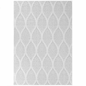Tapis exterieur 120 x 170 cm, nature floral, blanc, gris, l…