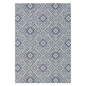 Tapis extérieur 120x170 tissé kilim bleu CASADA 8