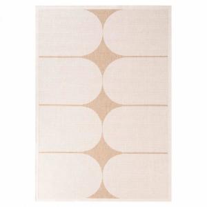 Tapis exterieur 120x170cm Beige, blanc Géométrique