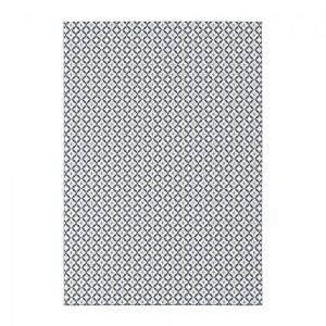 Tapis extérieur 80x150 tissé kilim blanc et bleu CASADA 12