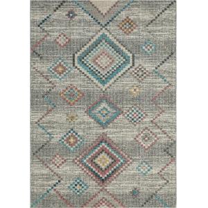 Tapis extérieur à trame plate losange scandinave, crème, 20…