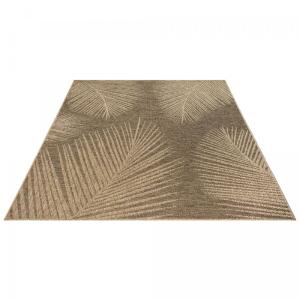 Tapis extérieur intérieur aspect jute motif feuilles marron…
