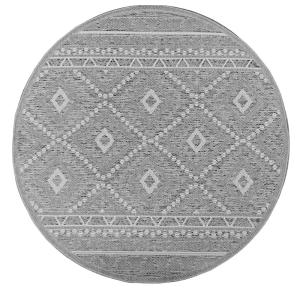 Tapis extérieur intérieur cuisine terrazzo, gris, 160 cm ro…