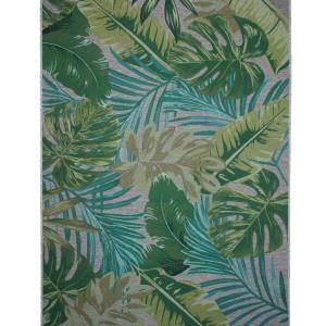 Tapis extérieur  intérieur feuilles rouge multicolore 123x1…