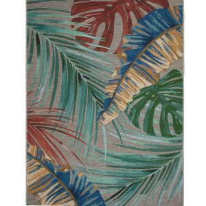 Tapis extérieur  intérieur feuilles rouge multicolore 200x2…