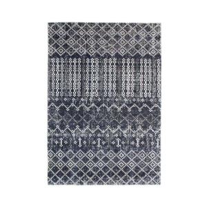 Tapis extérieur  intérieur motif géo bleu 120x170