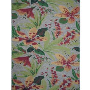 Tapis extérieur  intérieur motifs fleurs vert multicolore 1…