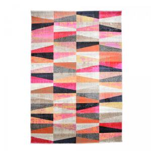 Tapis extérieur kilim pour terrasse et jardin rouge et beig…